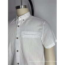 Camisa informal de manga corta de 100% de lino